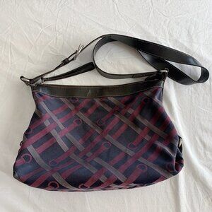 Lancel Purple Plaid Printed Crossbody Hobo Bag​​​​​​​​​​​​​​​​​​​​​​​​​​​